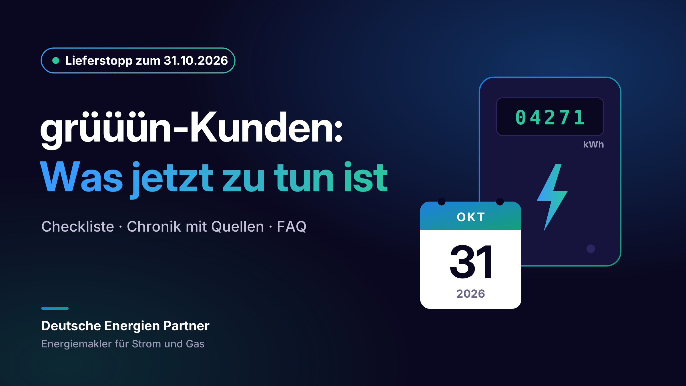 grüüün kündigt zum 31. Oktober 2026: Was Kunden jetzt tun müssen